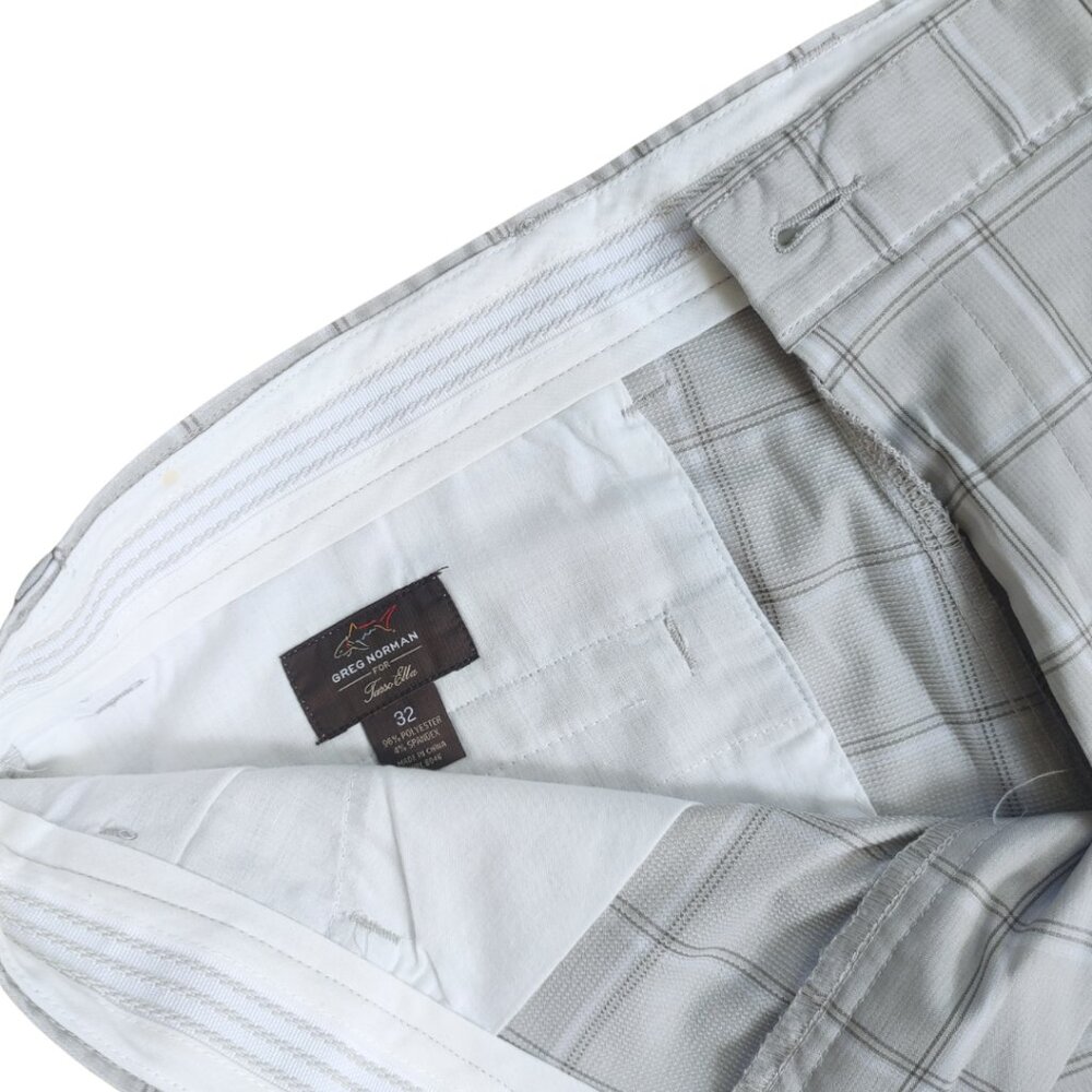 GREG NORMAN for Tasso Elba Grey Plaid Men's Golf Shorts - Size 32 - Picture 2 of 3